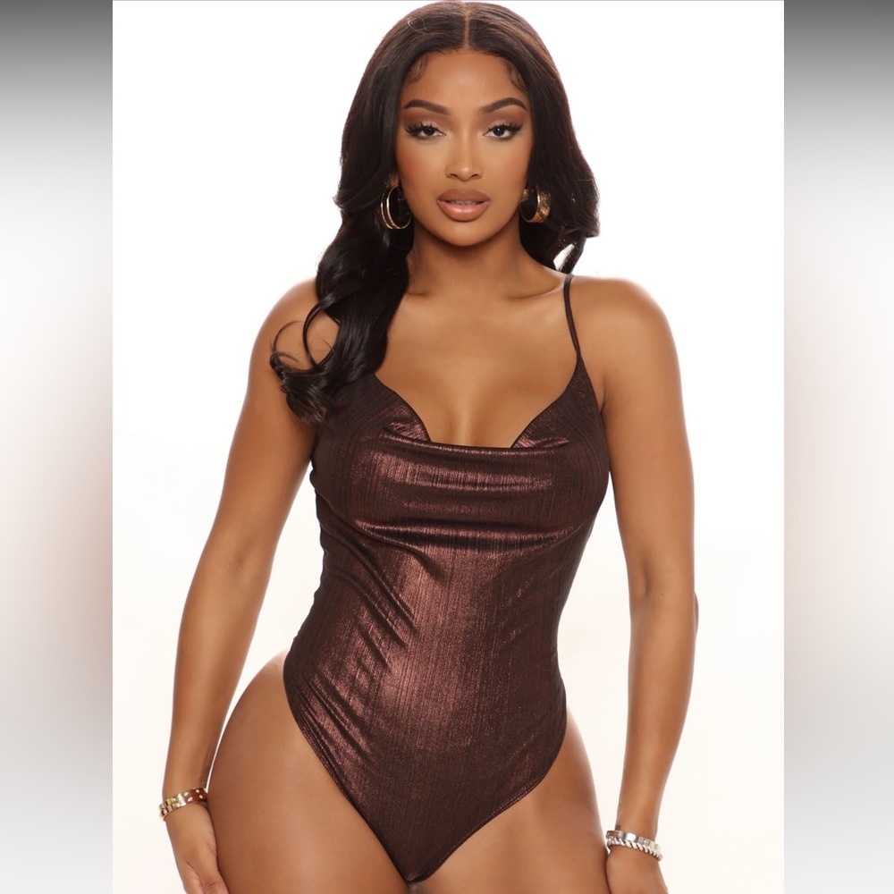 FASHIONNOVA Metallic Bodysuit